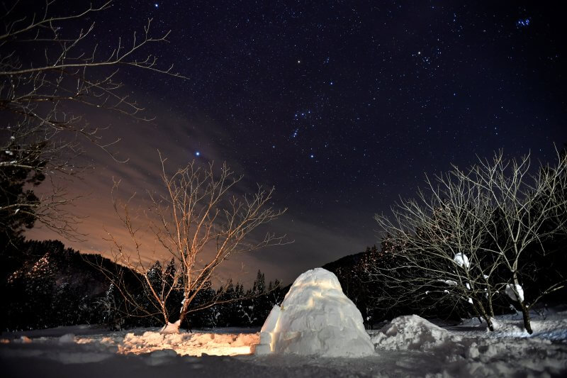 冬の夜空でひときわ目立つオリオン座 トヨタ白川郷自然學校