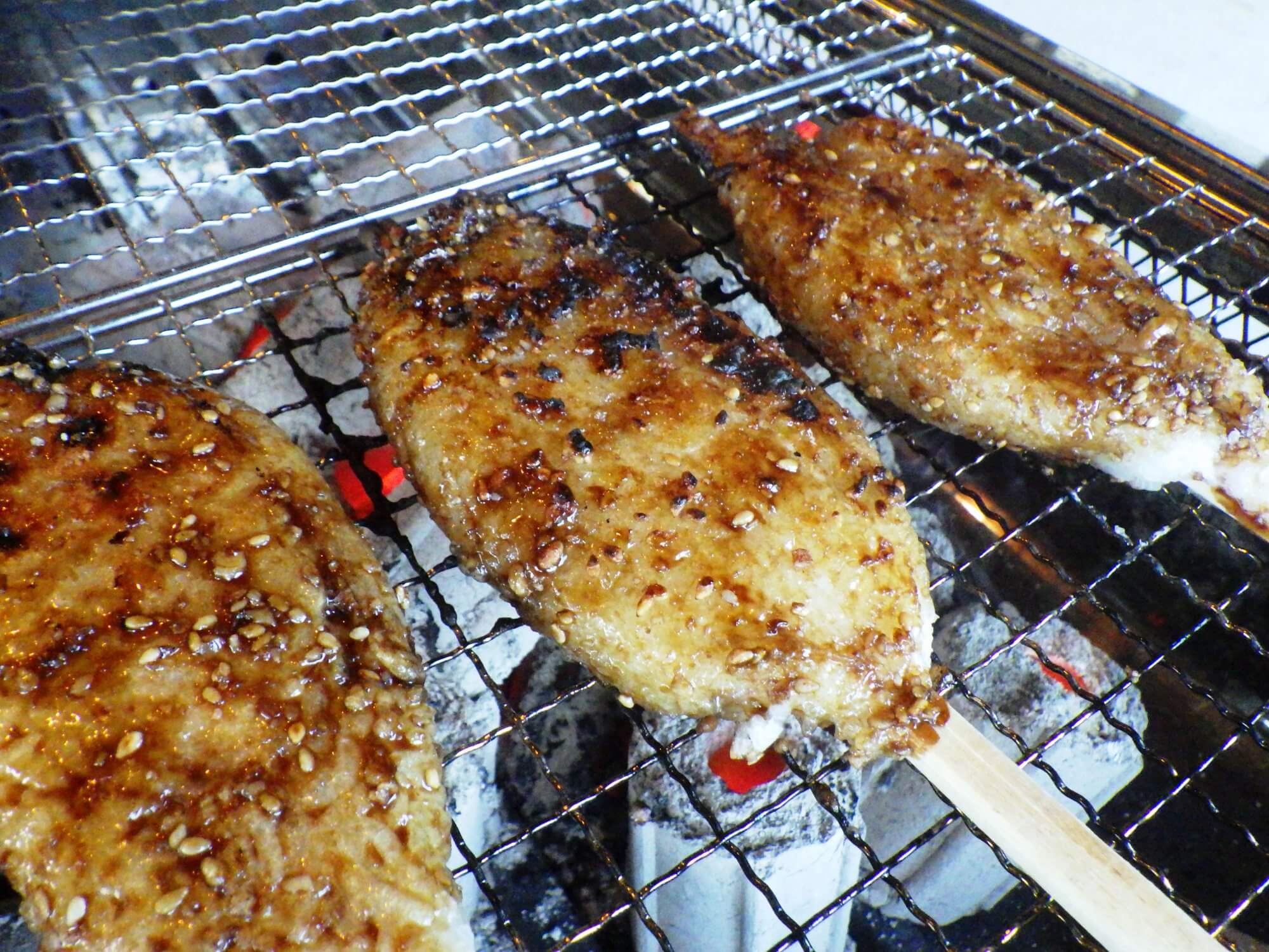 炭火焼き五平餅づくり